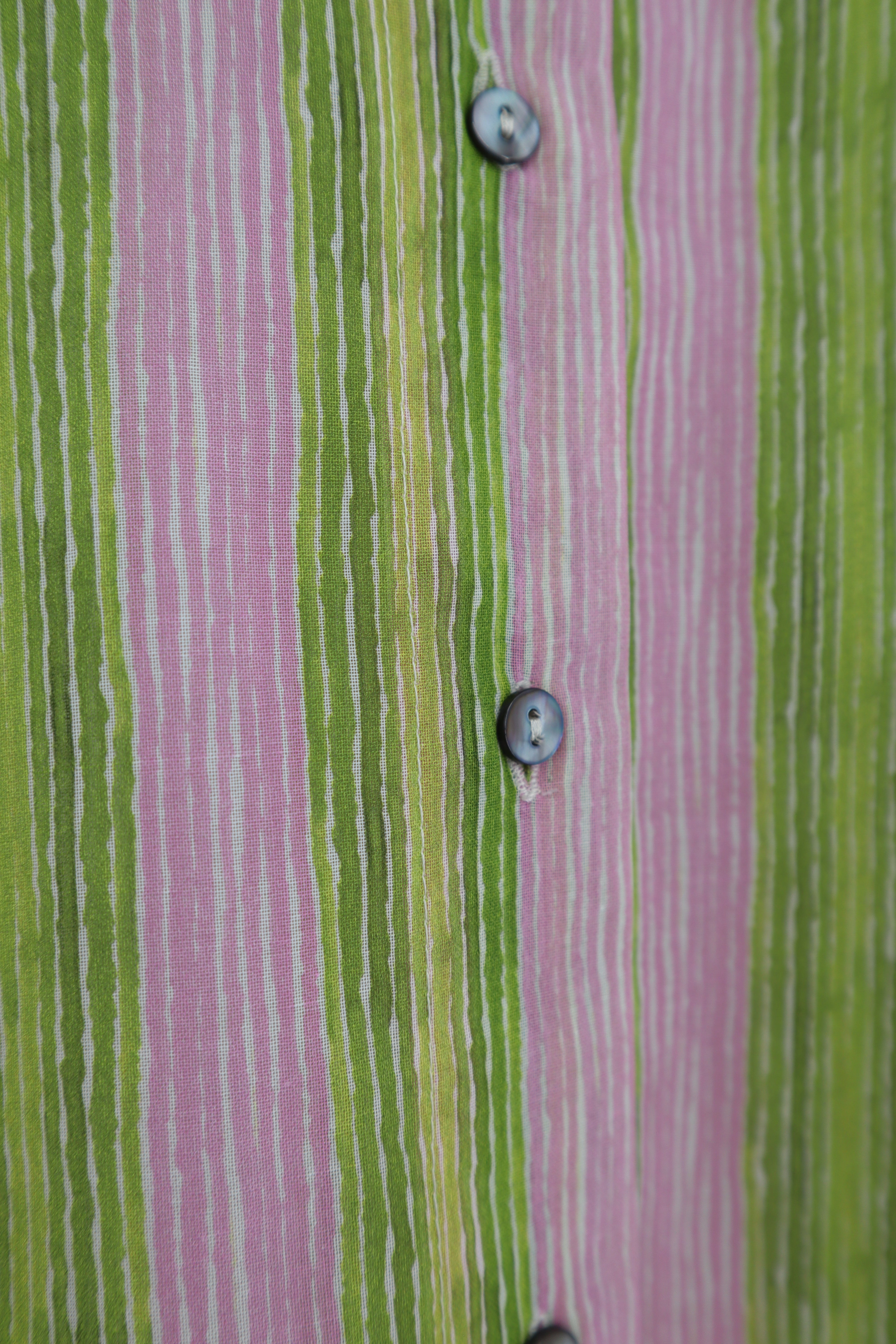 Green & Pink Striped Shirt
