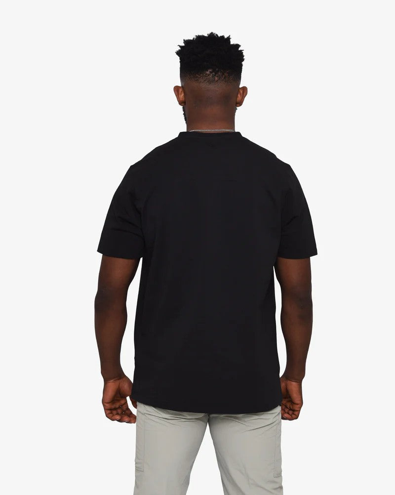Bold SS V-Neck Tee in Black