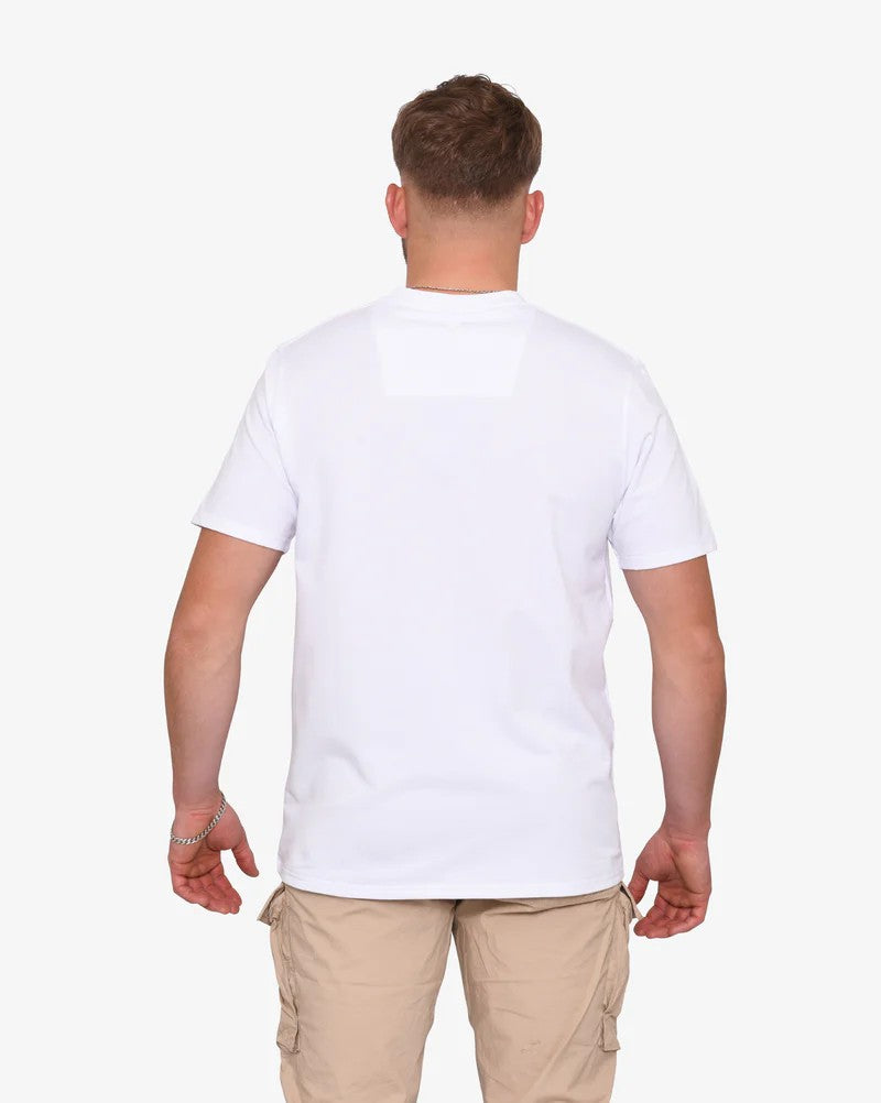 Bold SS V-Neck Tee in White