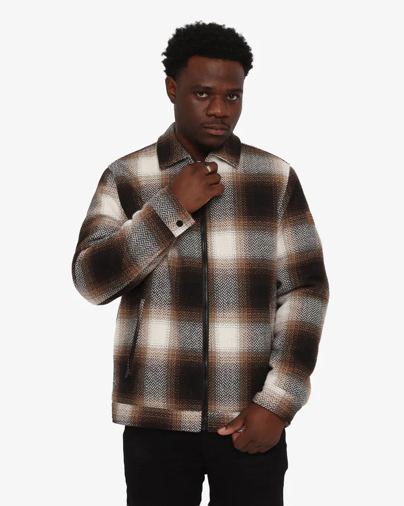 Brad Zip Shacket in Chocolate