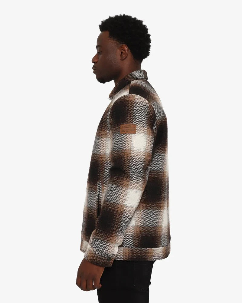Brad Zip Shacket in Chocolate