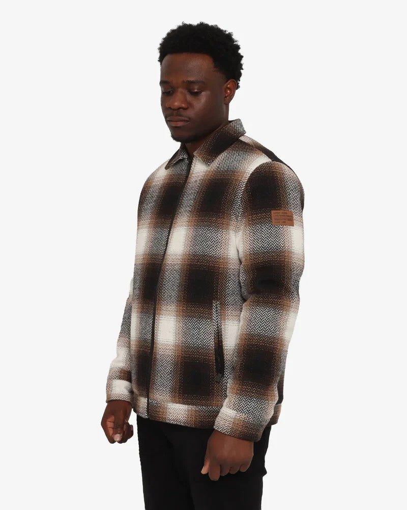 Brad Zip Shacket in Chocolate