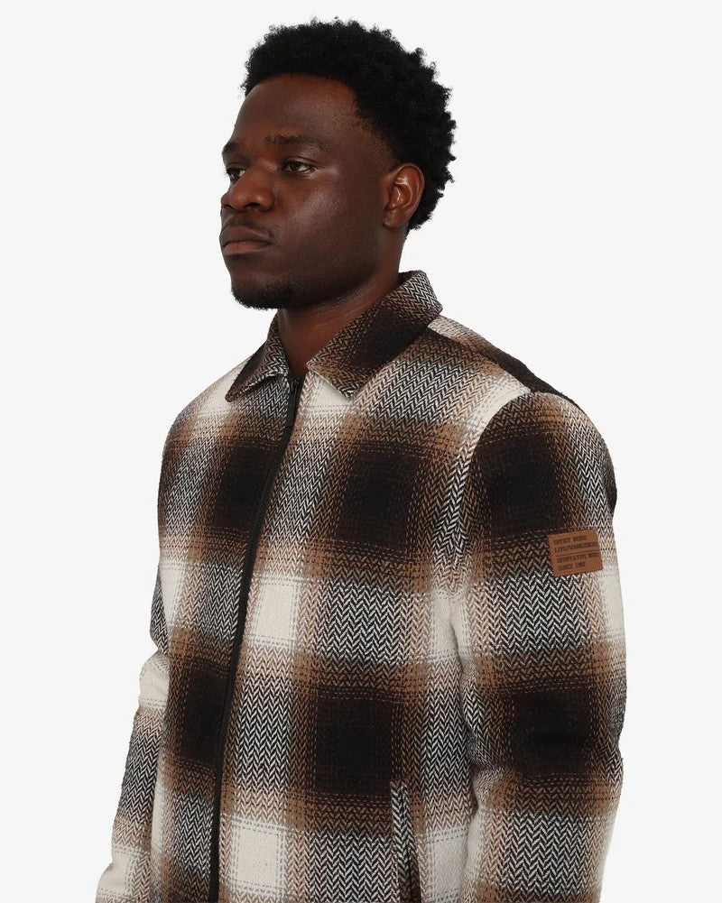 Brad Zip Shacket in Chocolate
