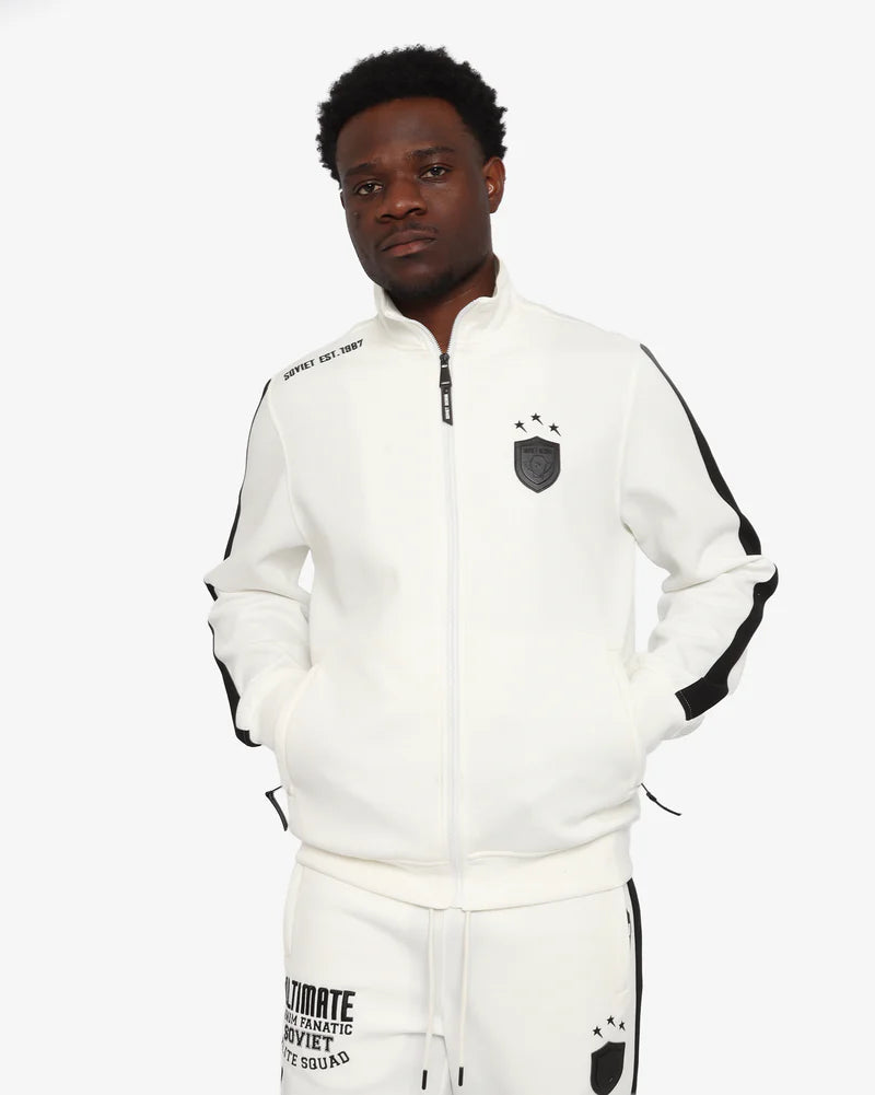 Calvin Zip Up Sweat Top in Coconut