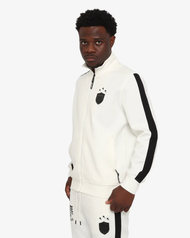 Calvin Zip Up Sweat Top in Coconut