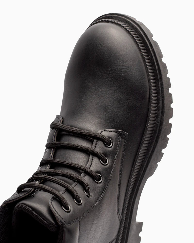 Chelsea Lace Up Boots in Black