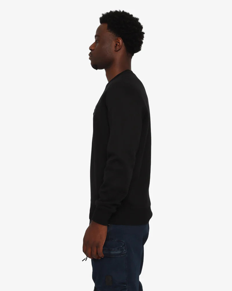 Leo Crew Neck Sweat Top in Black