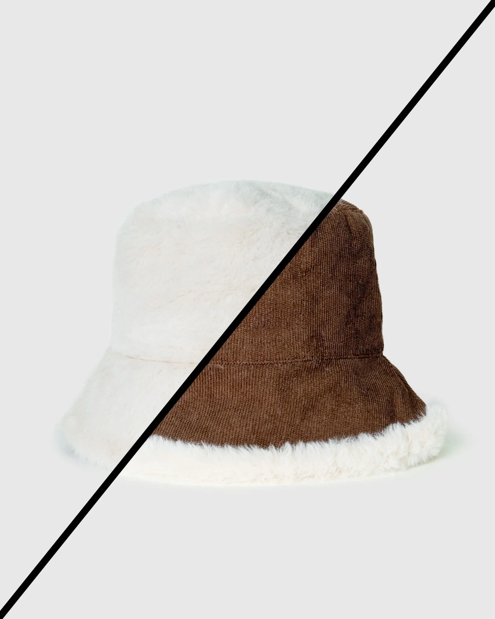 Liberty Corduroy/Fur Bucket Hat in Chocolate