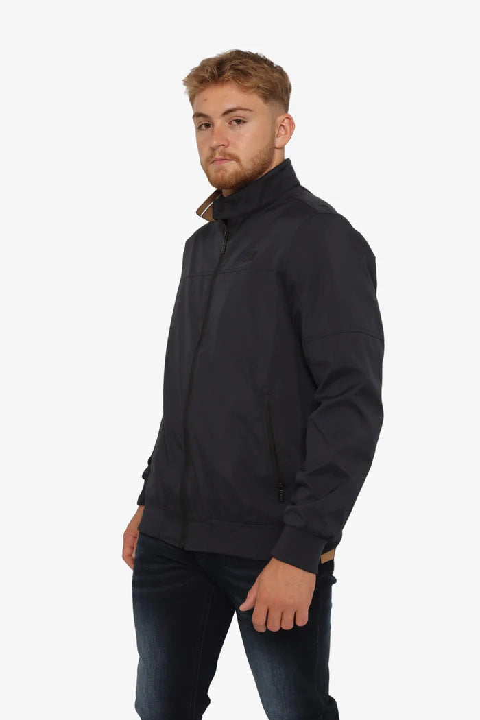 Logan Zip Through Jacket in Navy