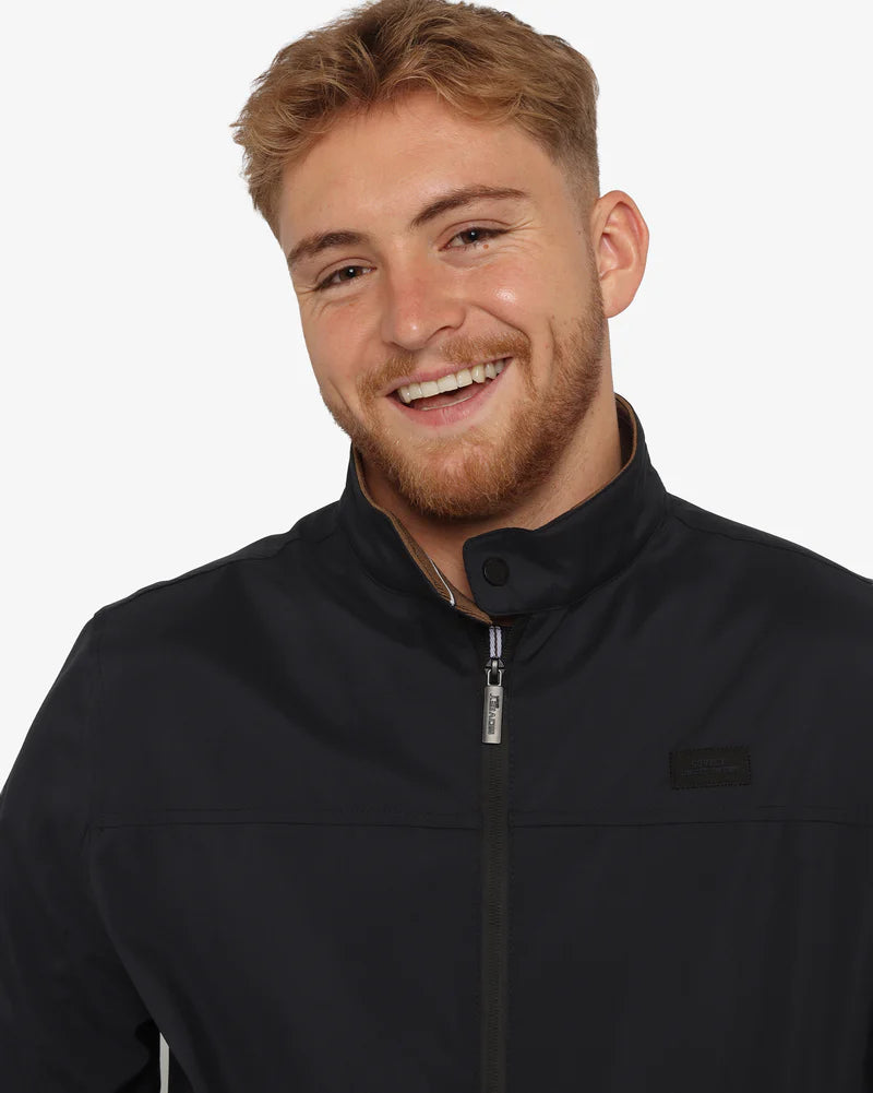 Logan Zip Through Jacket in Navy