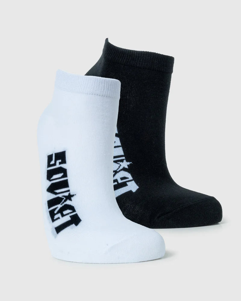 Long Island Evo 2pk Short Socks in Black / White