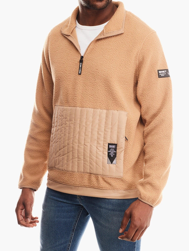 Mikan Sherpa Sweat Top in Camel