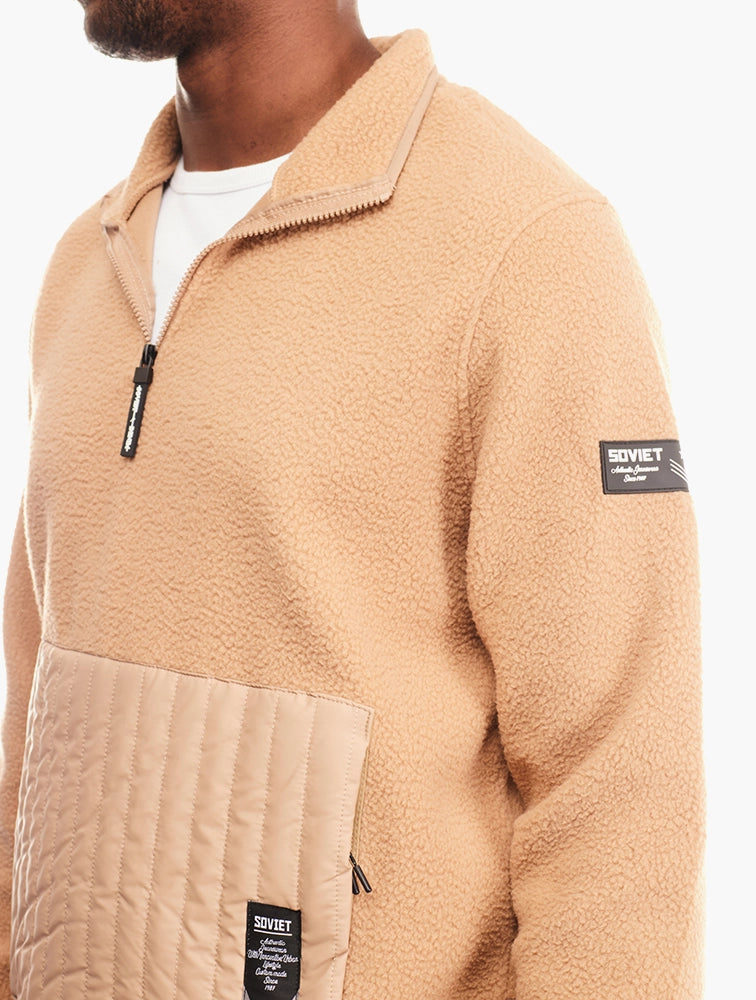 Mikan Sherpa Sweat Top in Camel