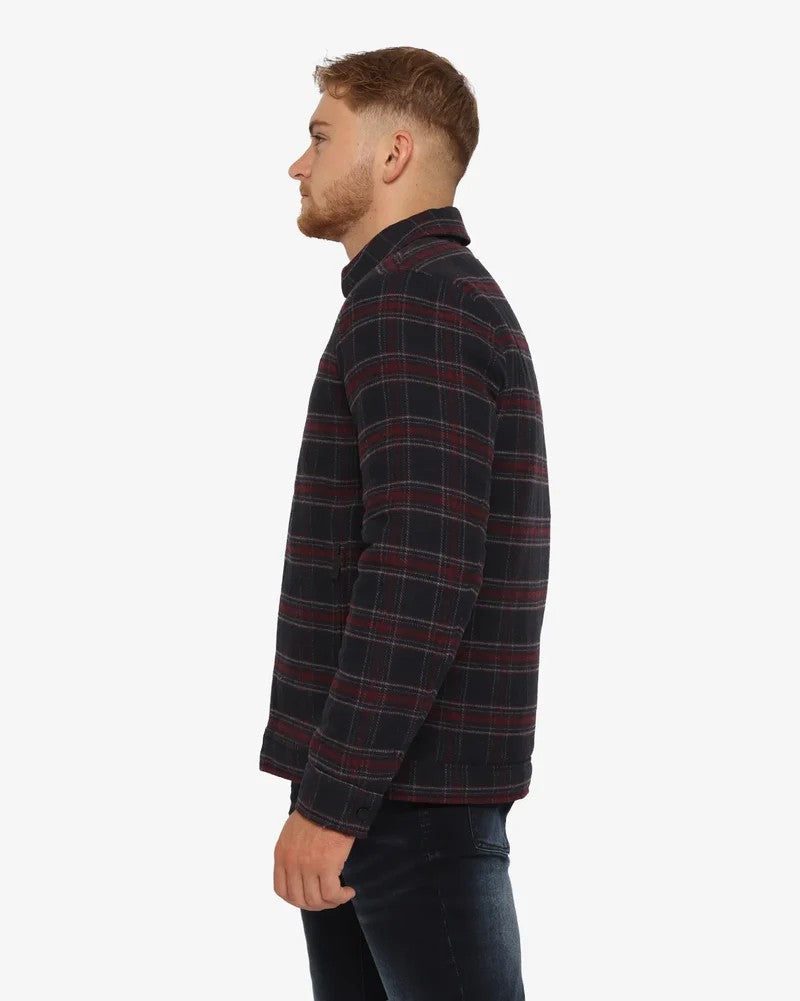 Sylas Zip Check Jacket in Black