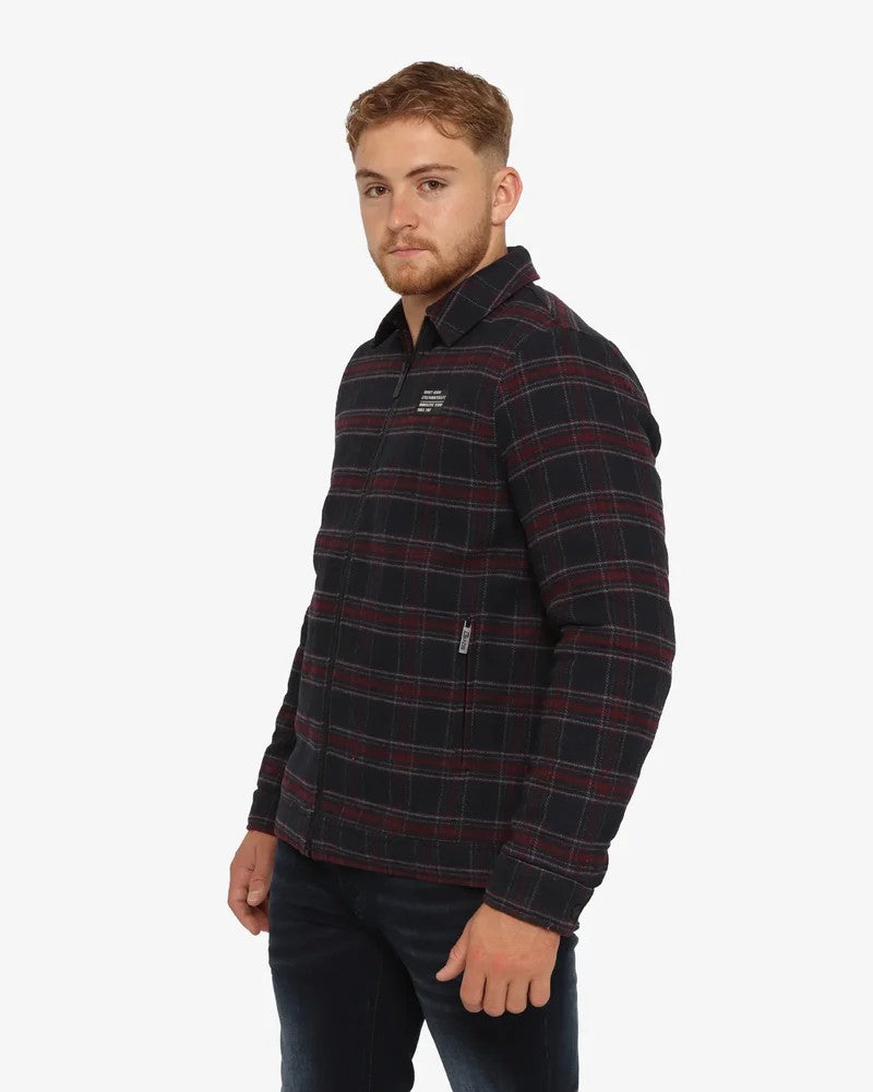 Sylas Zip Check Jacket in Black