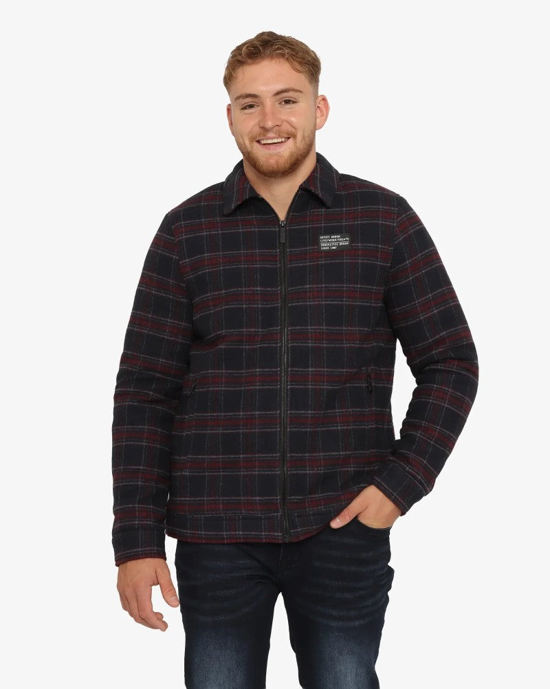 Sylas Zip Check Jacket in Black