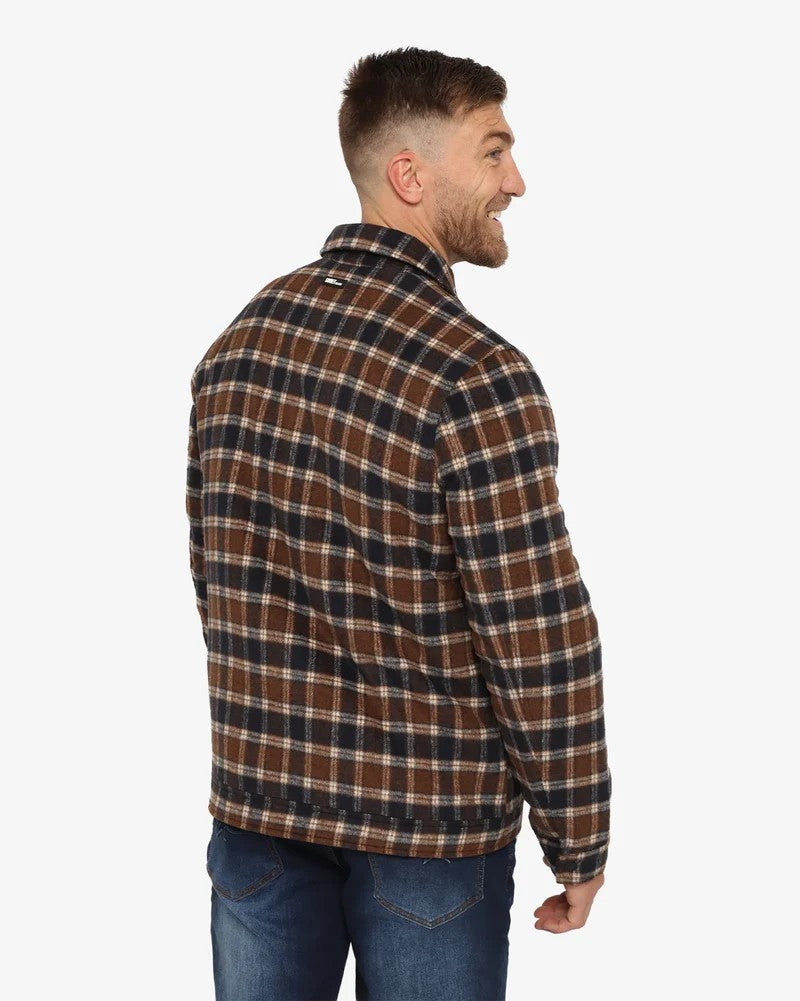 Sylas Zip Check Jacket in Navy