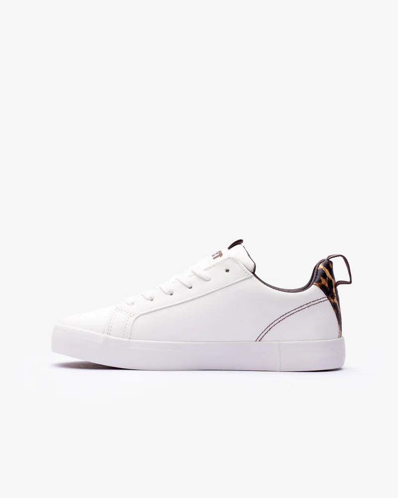 Hollywood Sneaker in White / Leopard / Chocolate