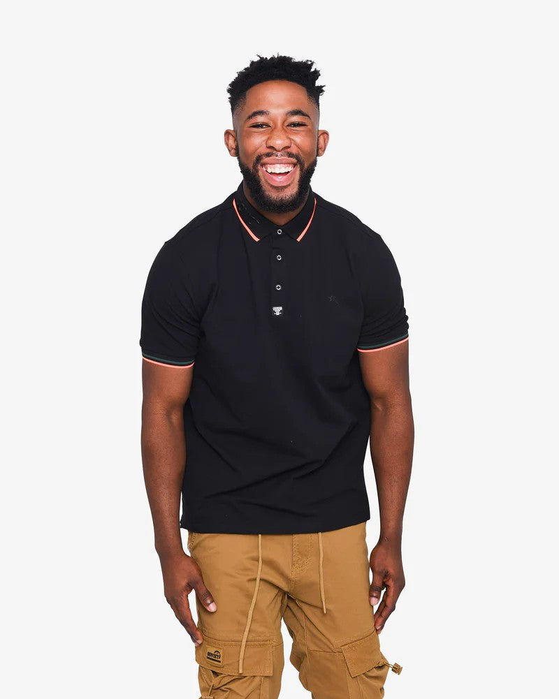 Yuno SS Pique Golfer in Black