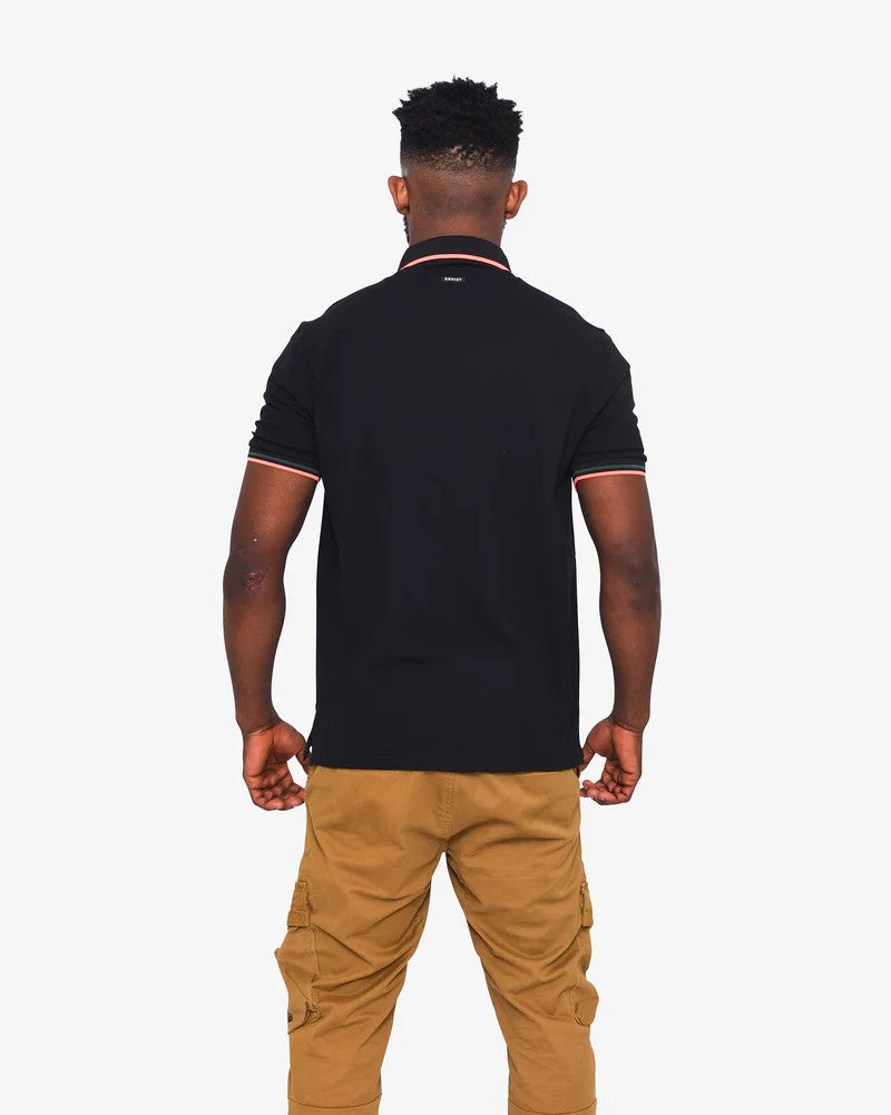 Yuno SS Pique Golfer in Black