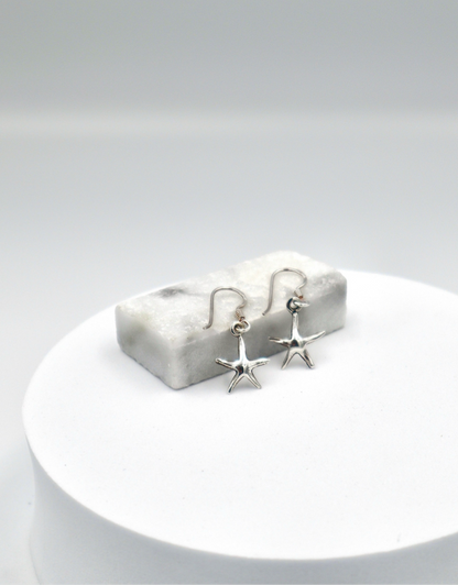 Sterling Silver Hanging Starfish Earrings
