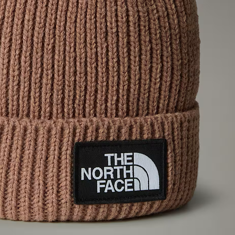 Box Cuffed Logo Beanie in Latte