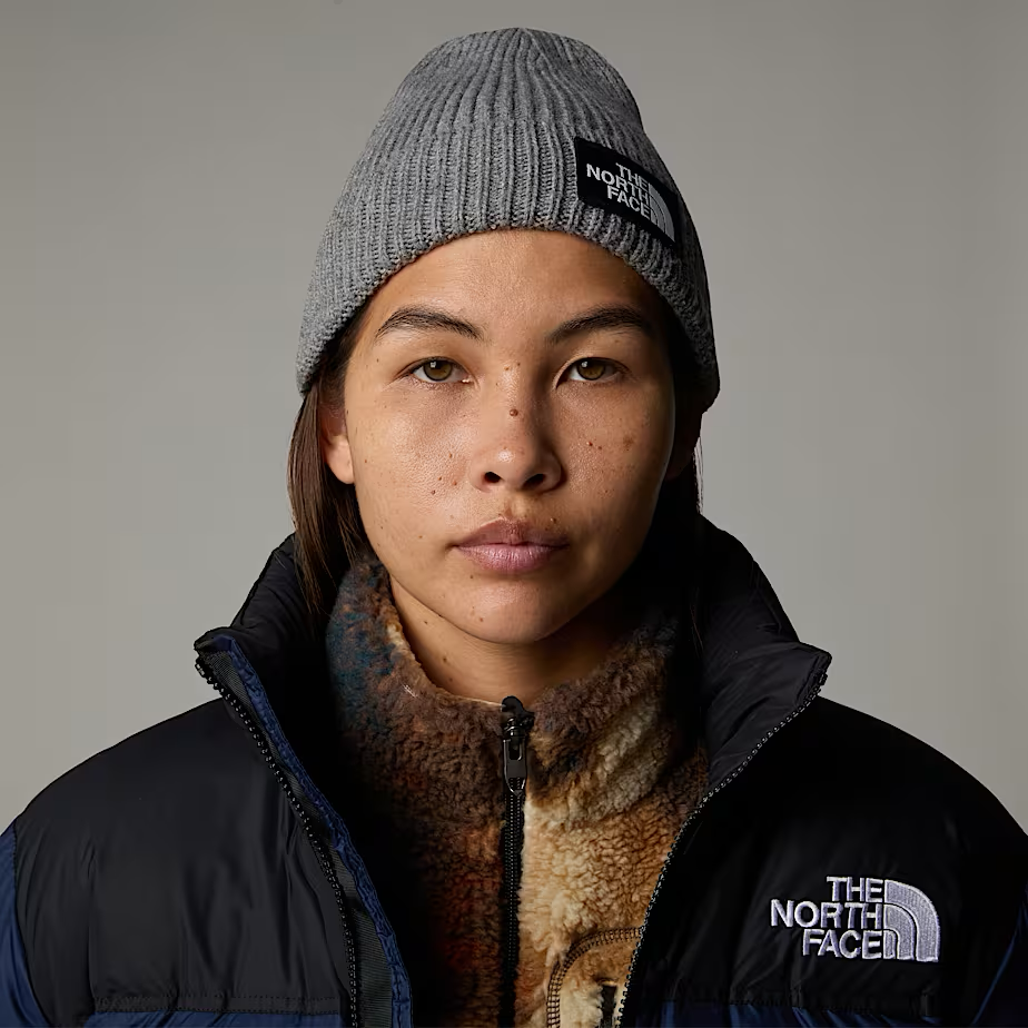 Box Cuffed Logo Beanie in TNF Medium Grey