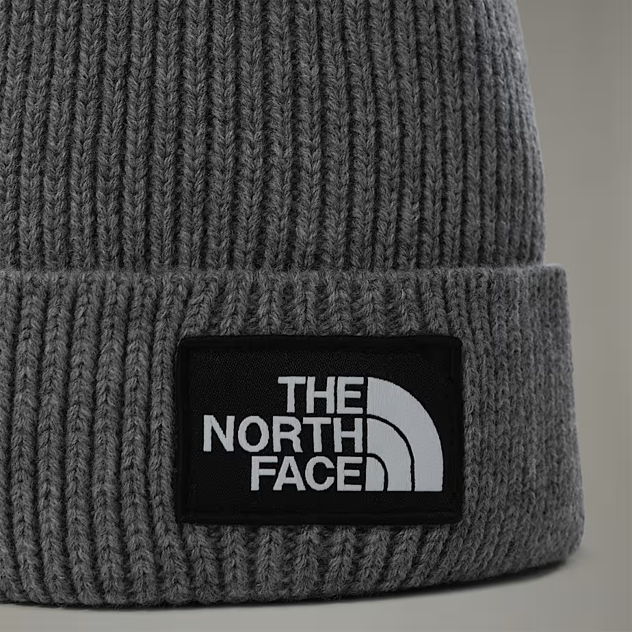 Box Cuffed Logo Beanie in TNF Medium Grey