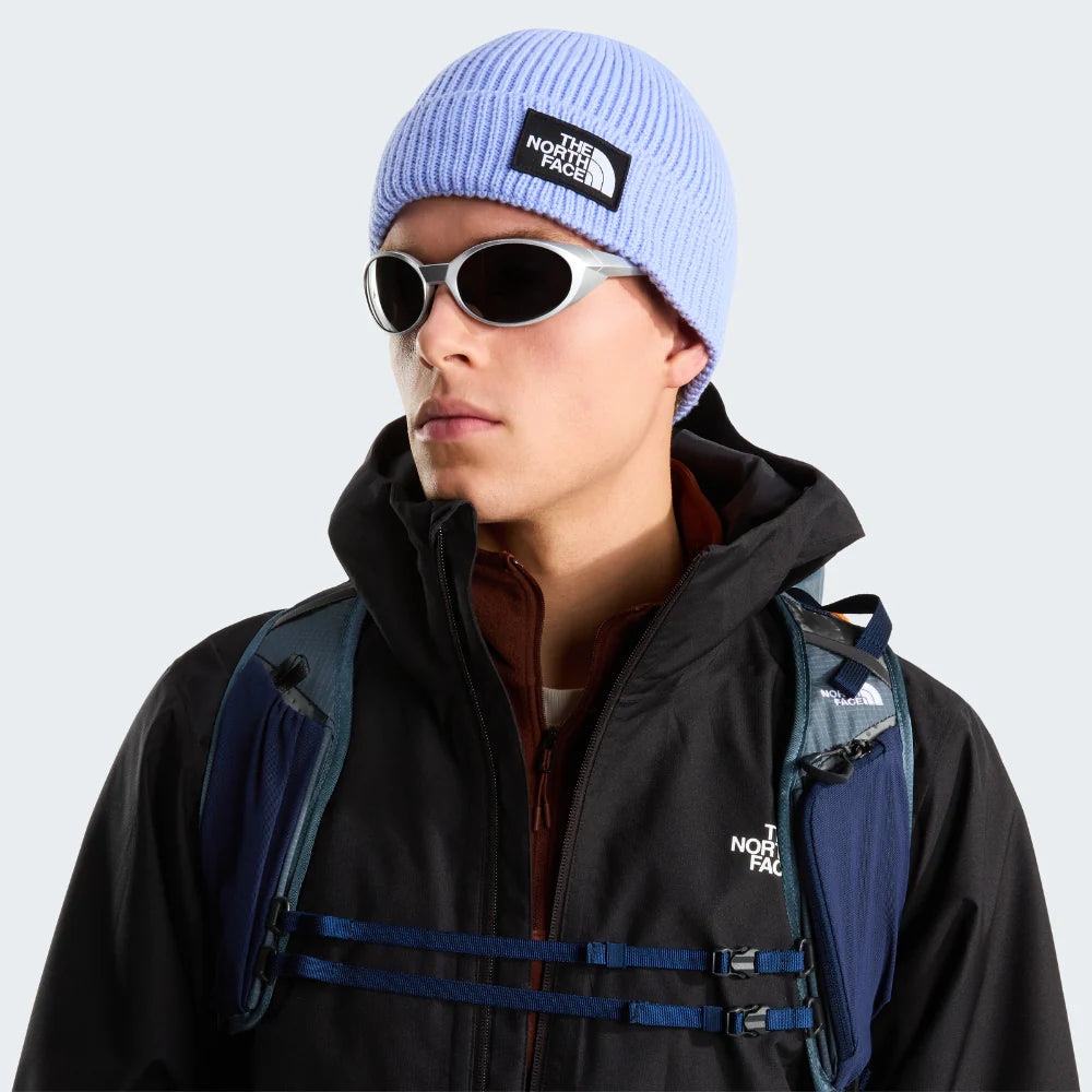 Logo Box Cuffed Beanie in Periwinkle Glow