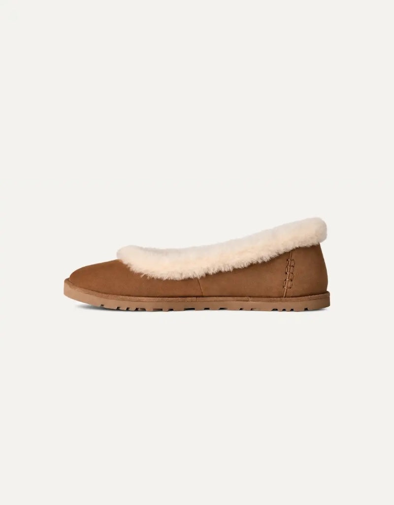 Zora Ballet Flat in Chestnut