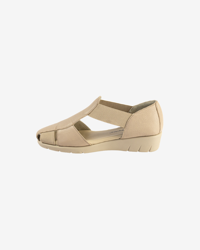 Gia Leather Sandal in Beige