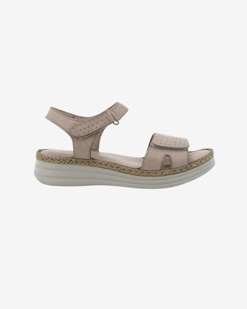Nala Leather Sandal in Silver Grey