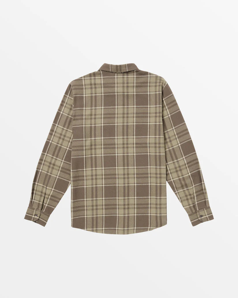 Leland Flannel Check Shirt in Mushroom