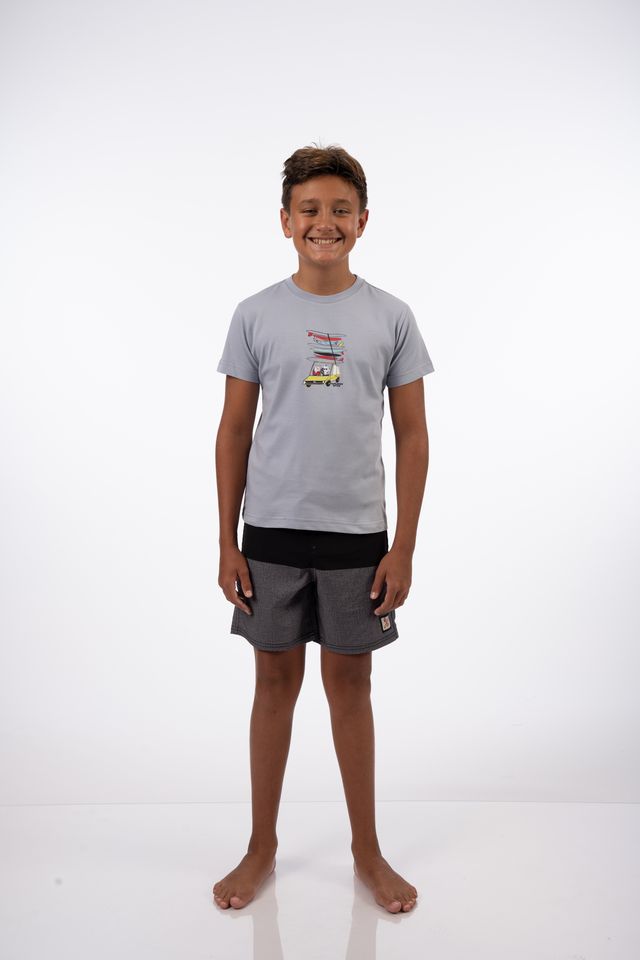 Kids Surfari SS Tee in Frost Grey