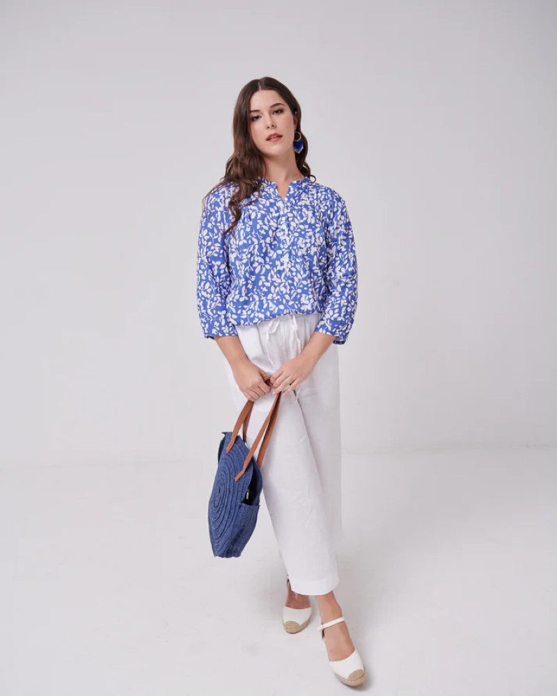 Everyday Blouse in Floral Grunge Bluebell