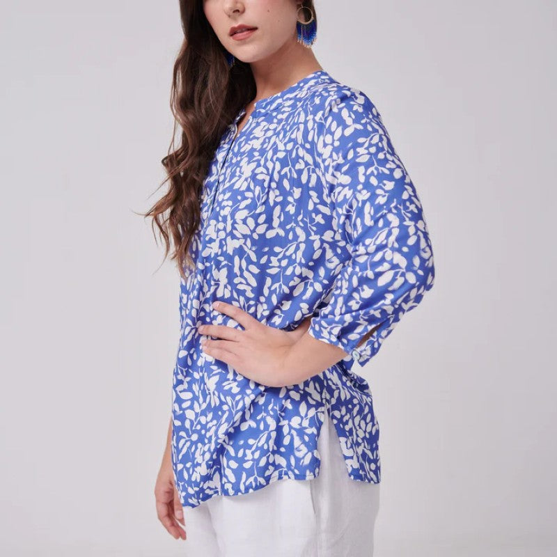 Everyday Blouse in Floral Grunge Bluebell