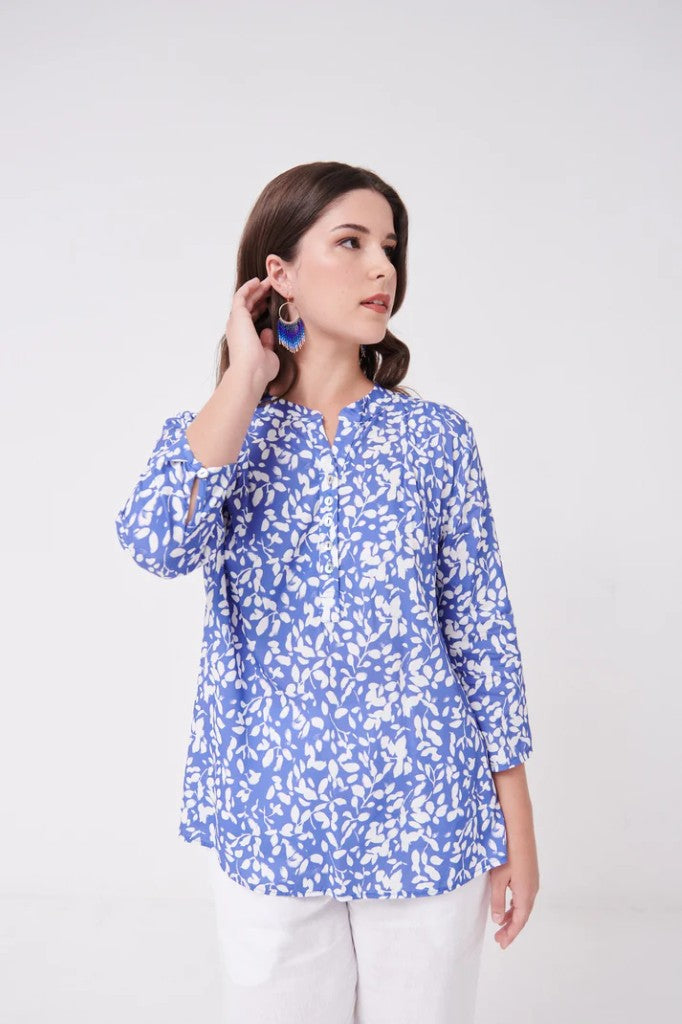 Everyday Blouse in Floral Grunge Bluebell