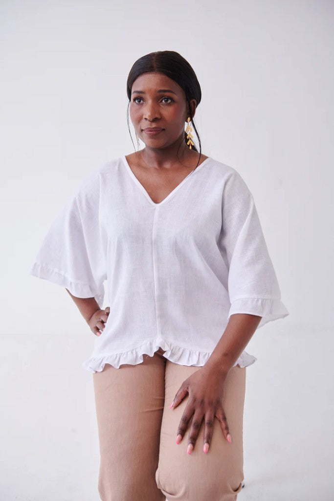 Suzie Frill Top in White