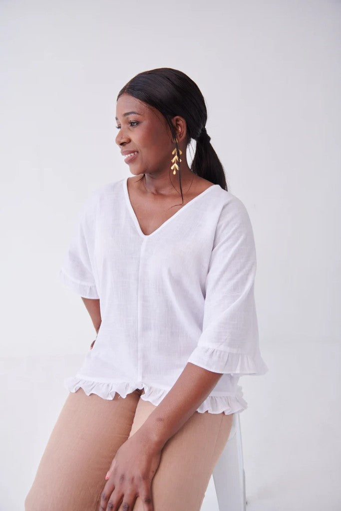 Suzie Frill Top in White