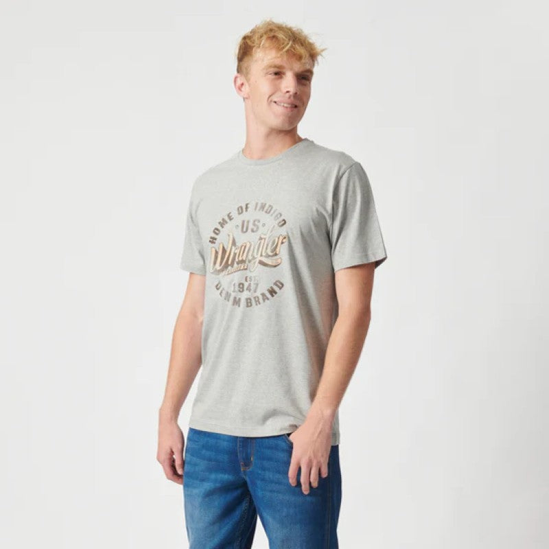 Home of Indigo SS Tee in Grey Melange