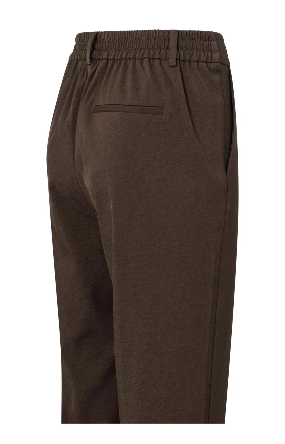 Straight Leg Trousers with Turn Up in Chocolate Brown