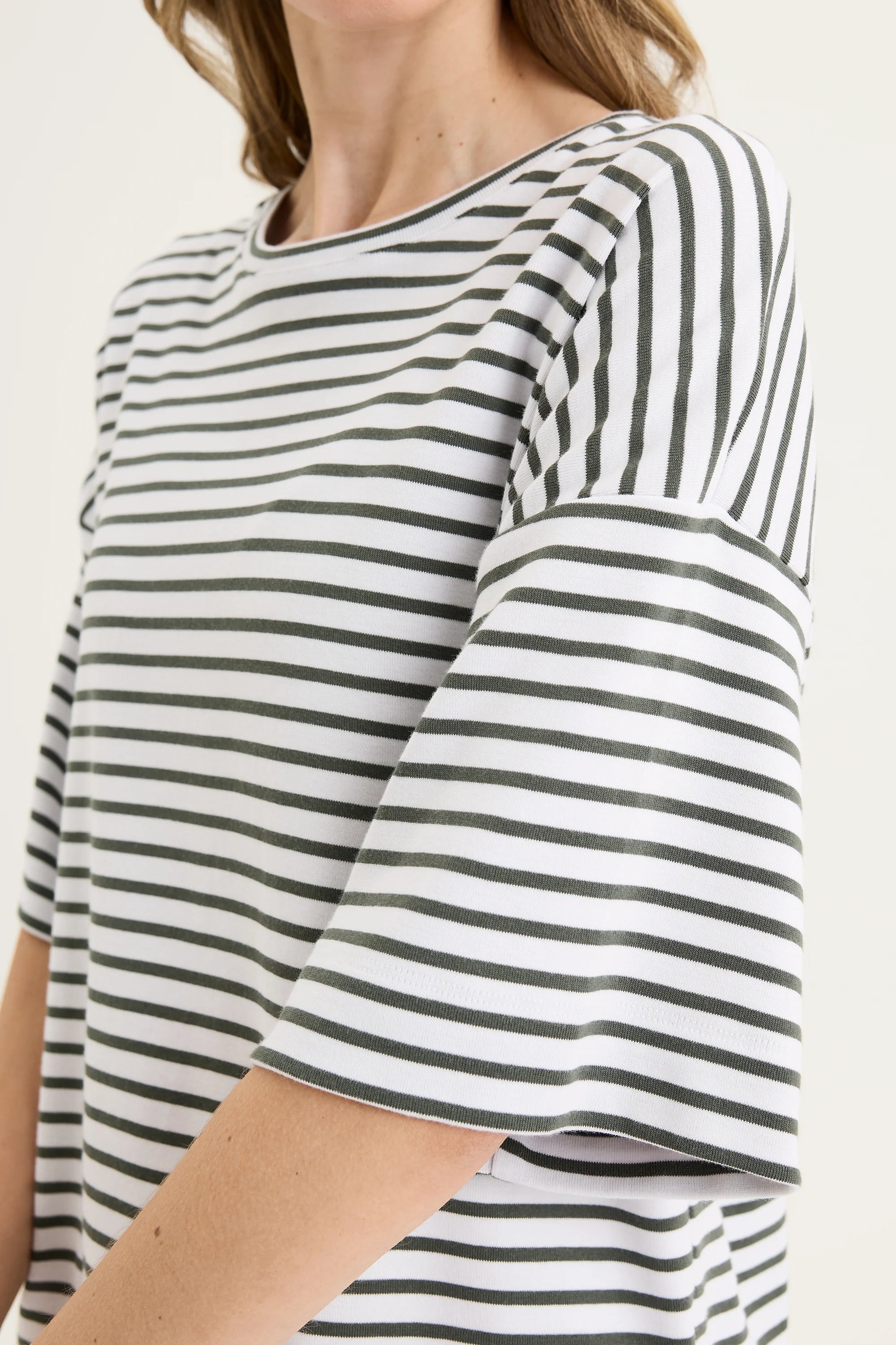 Banda Stripe Tee in White / Nori