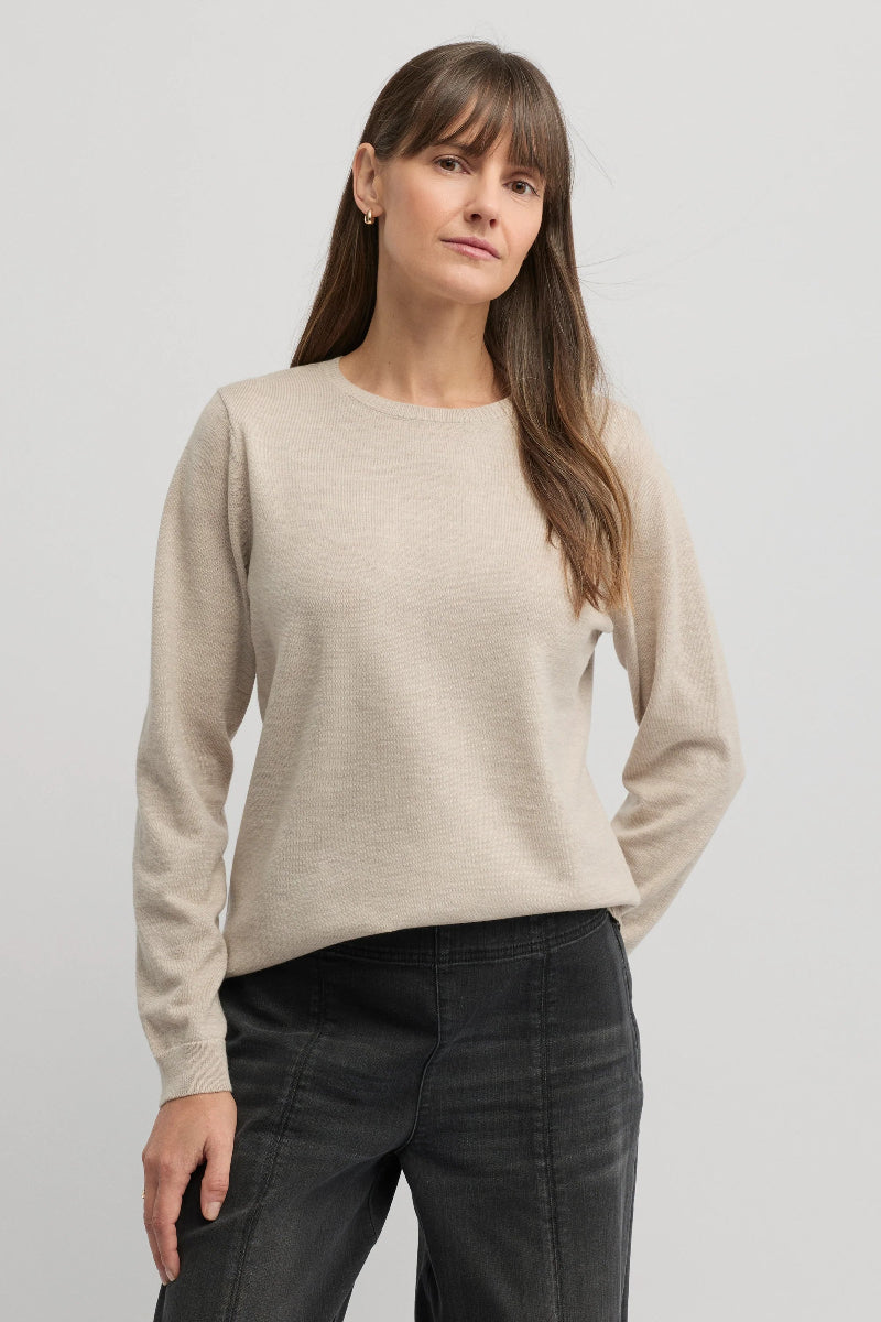 Villa Extra Fine Merino Wool Knit in Almond