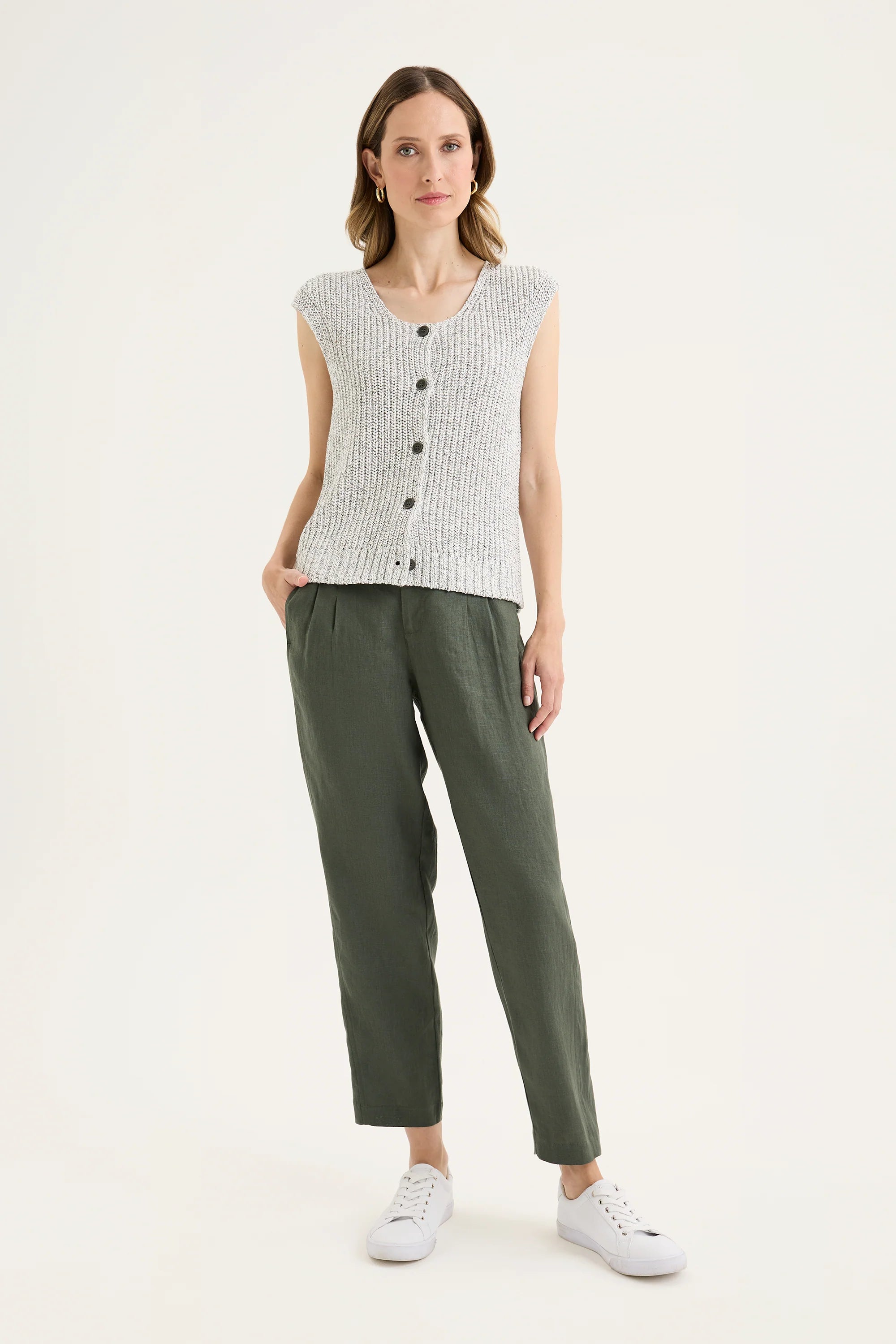 Bodhi Linen Pant in Nori