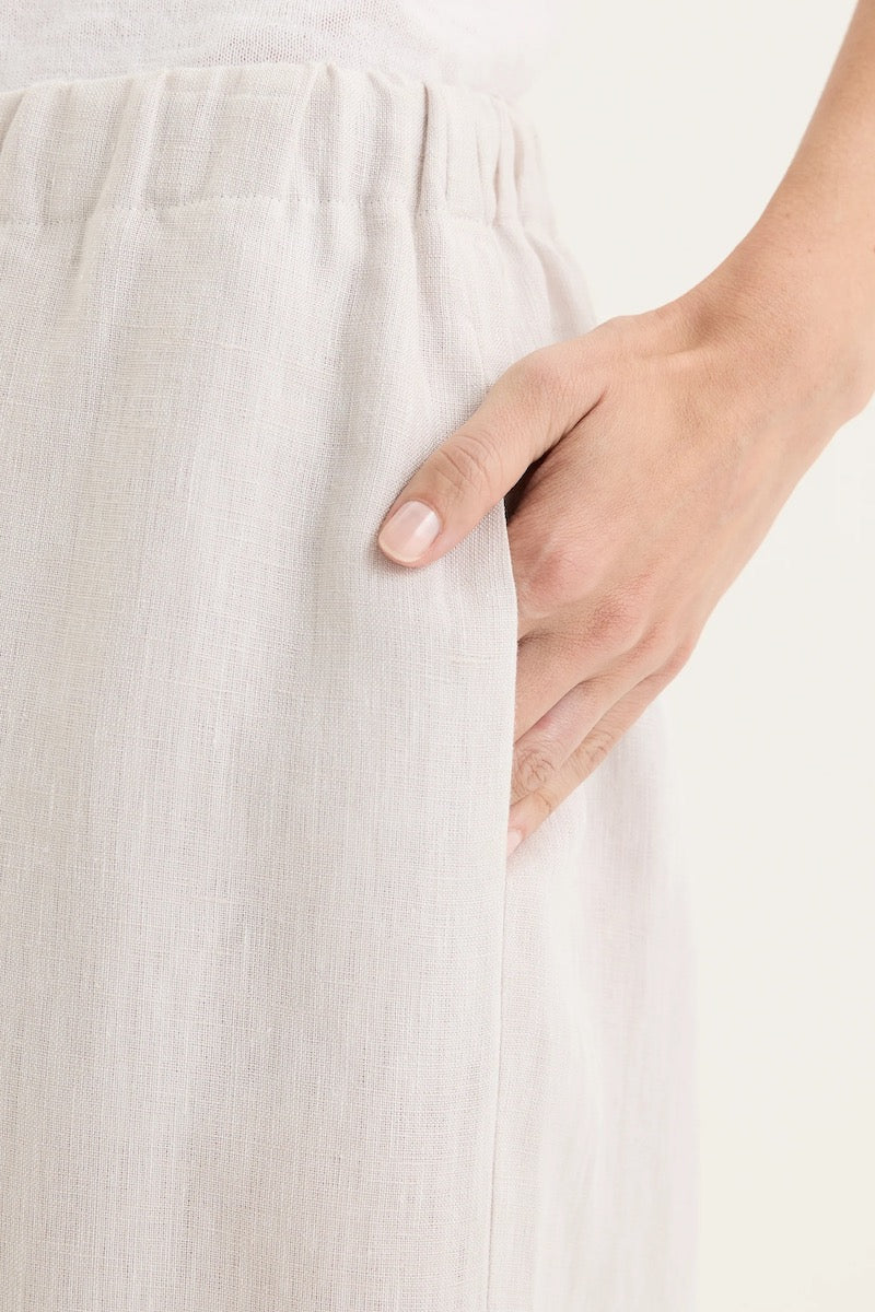 Tirari Palazzo Linen Pant in Twine