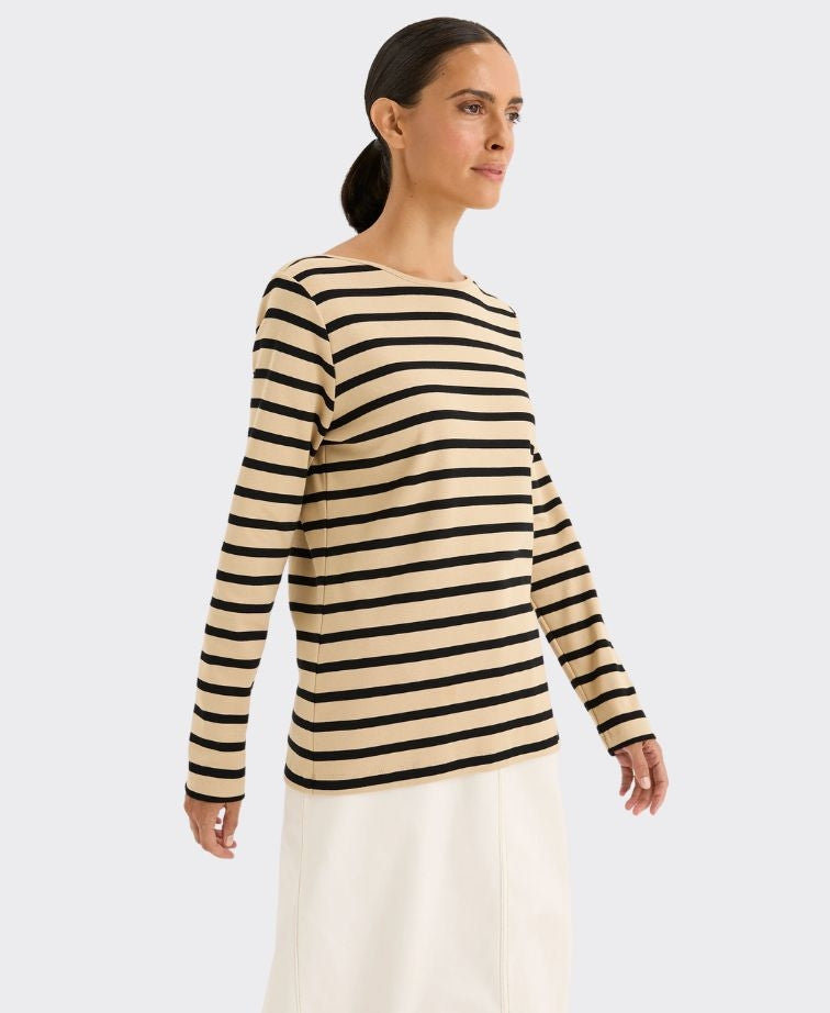 Boardwalk Tee in Camel / Black