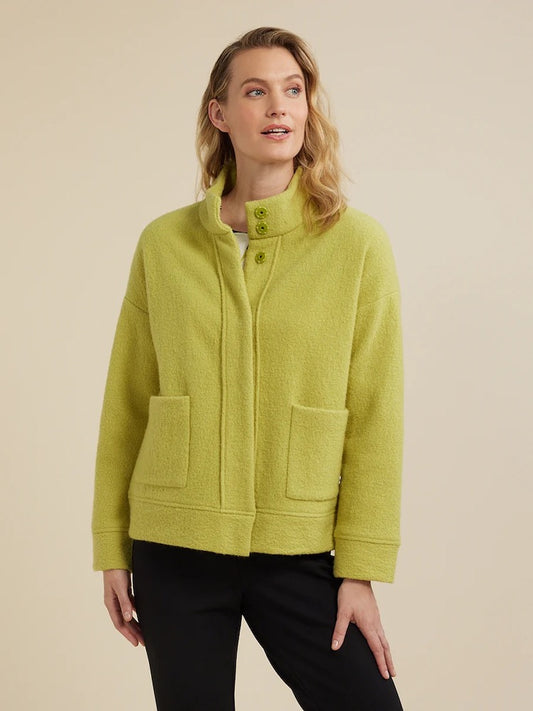 Cropped Wool Jacket in Bamboo