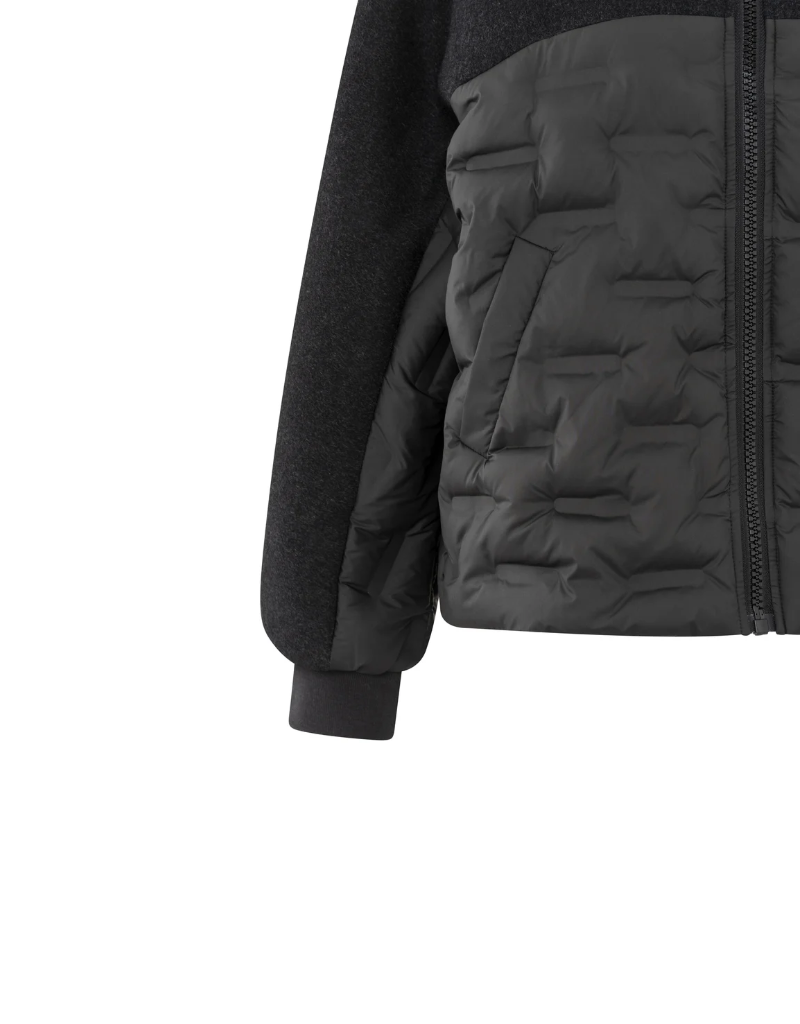 Oversized Cropped Wool Jacket in Anthracite