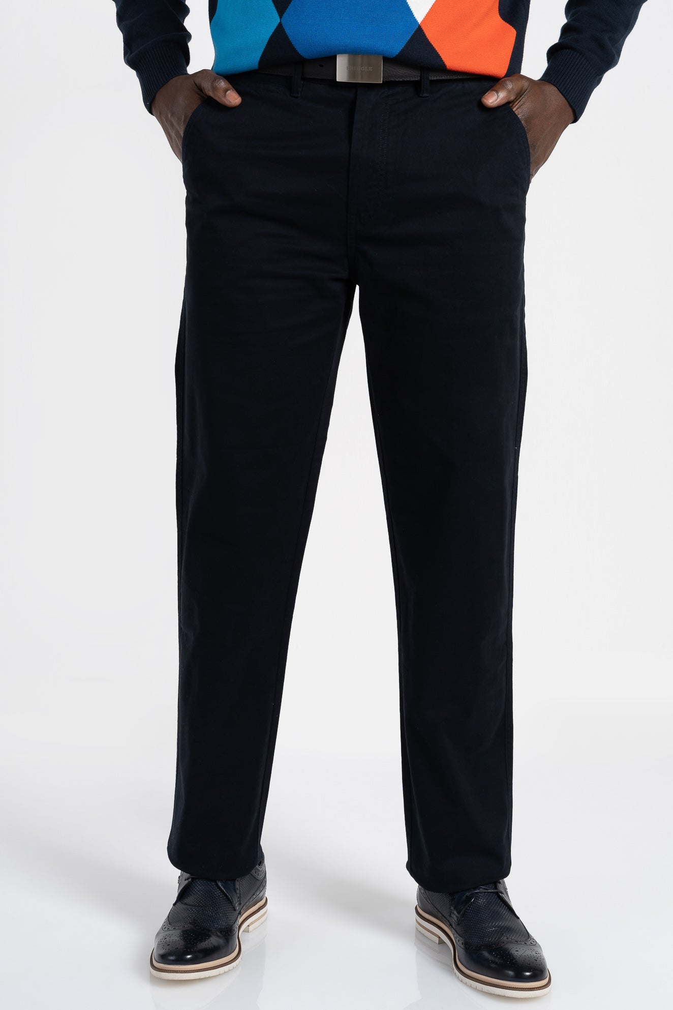 Abel Classic Fit Chino's in Navy