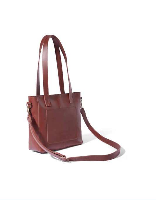 Harley Leather Unlined Crossbody Tote - Sable Tan
